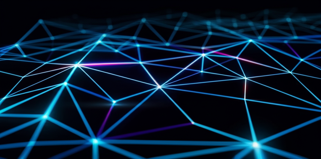 Abstract representation of digital network and investment growth